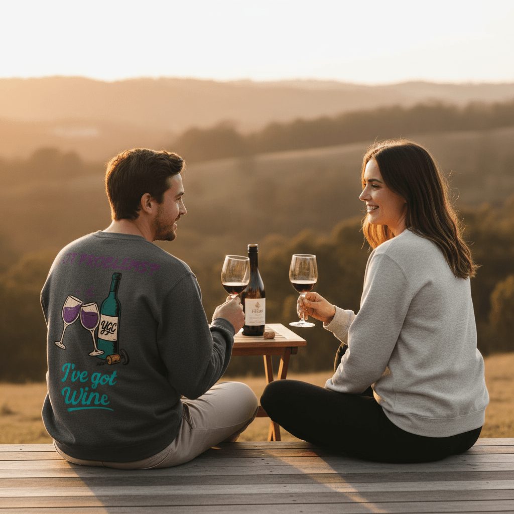 Wine fixes Everything - Heavy Blend Crewneck - You Good? Clothing