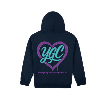 YGC Heart Logo - Heavy Blend Hoodie - You Good? Clothing