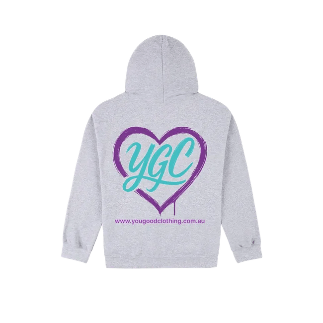 YGC Heart Logo - Heavy Blend Hoodie - You Good? Clothing