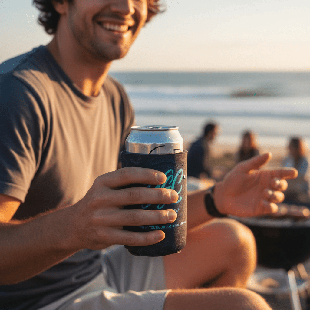 YGC Teal Glow Logo Stubby Cooler - You Good? Clothing