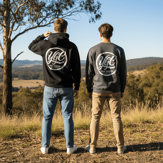 YGC White Logo - Heavy Blend Sweaters - You Good? Clothing